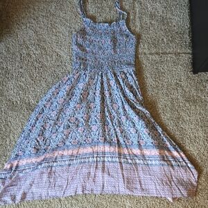 Novara Floral Kids Dress in Blue and Pink